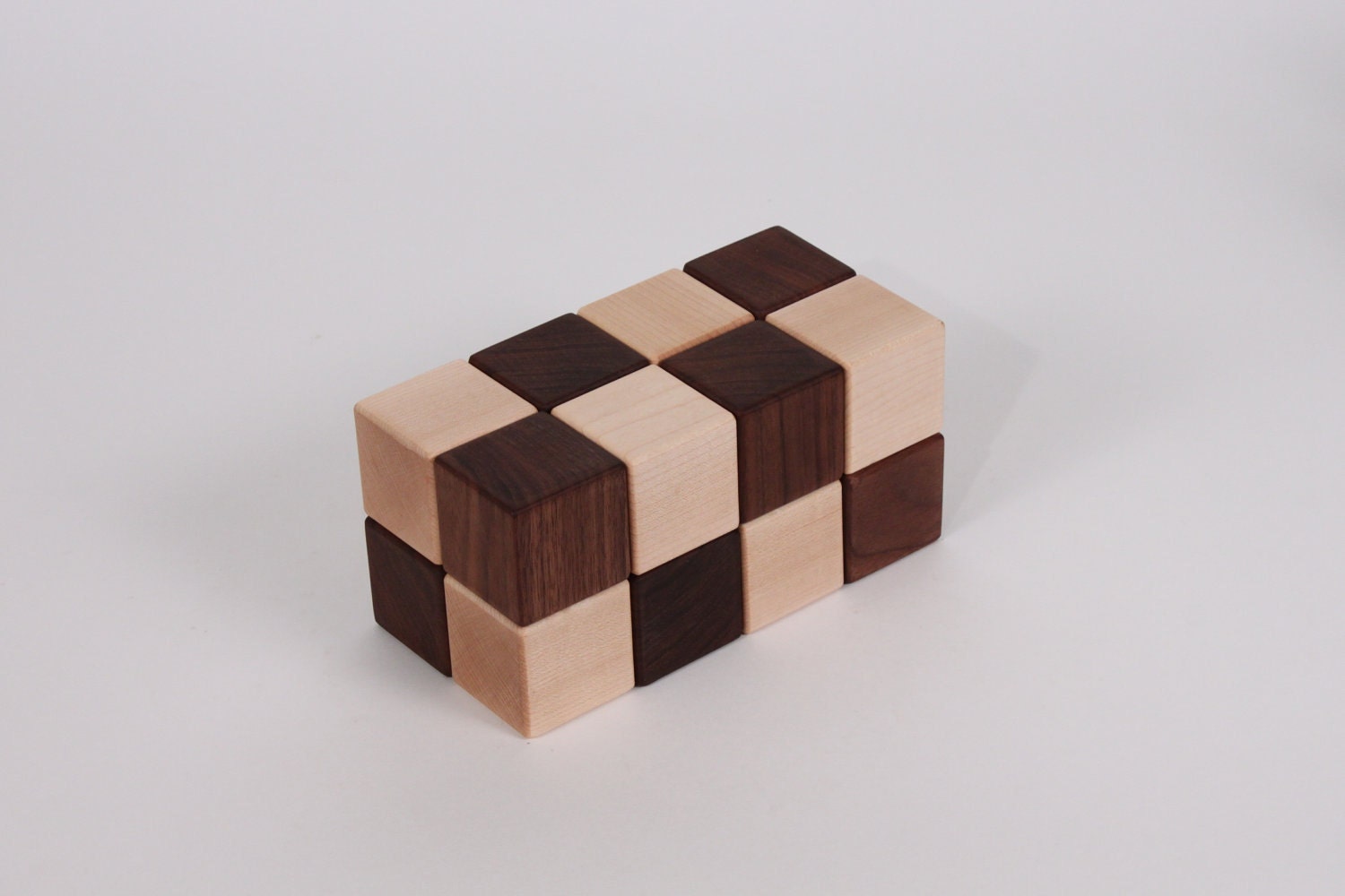 Wooden Cube Blocks- Walnut/Maple woods