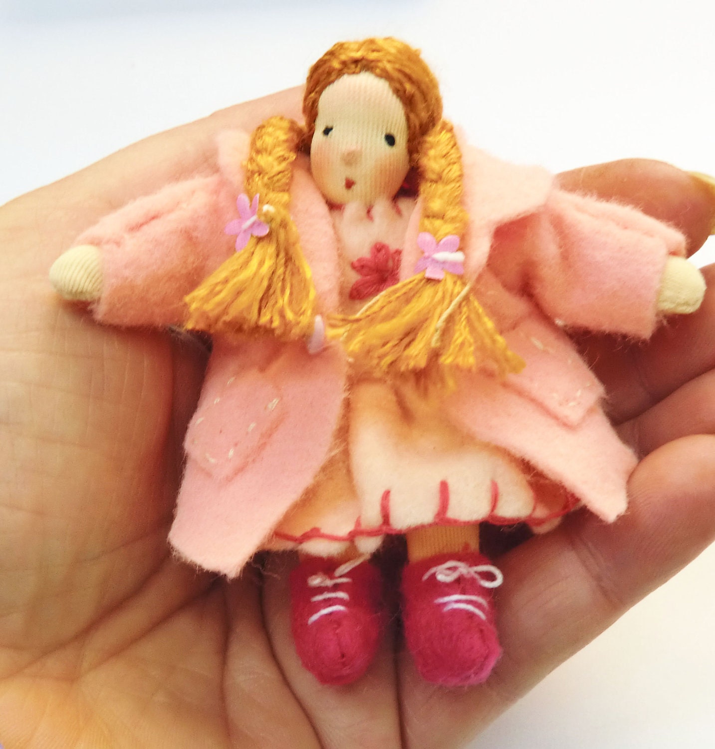 Waldorf Art Doll Miniature  " Fiamma "  only 8.cm.