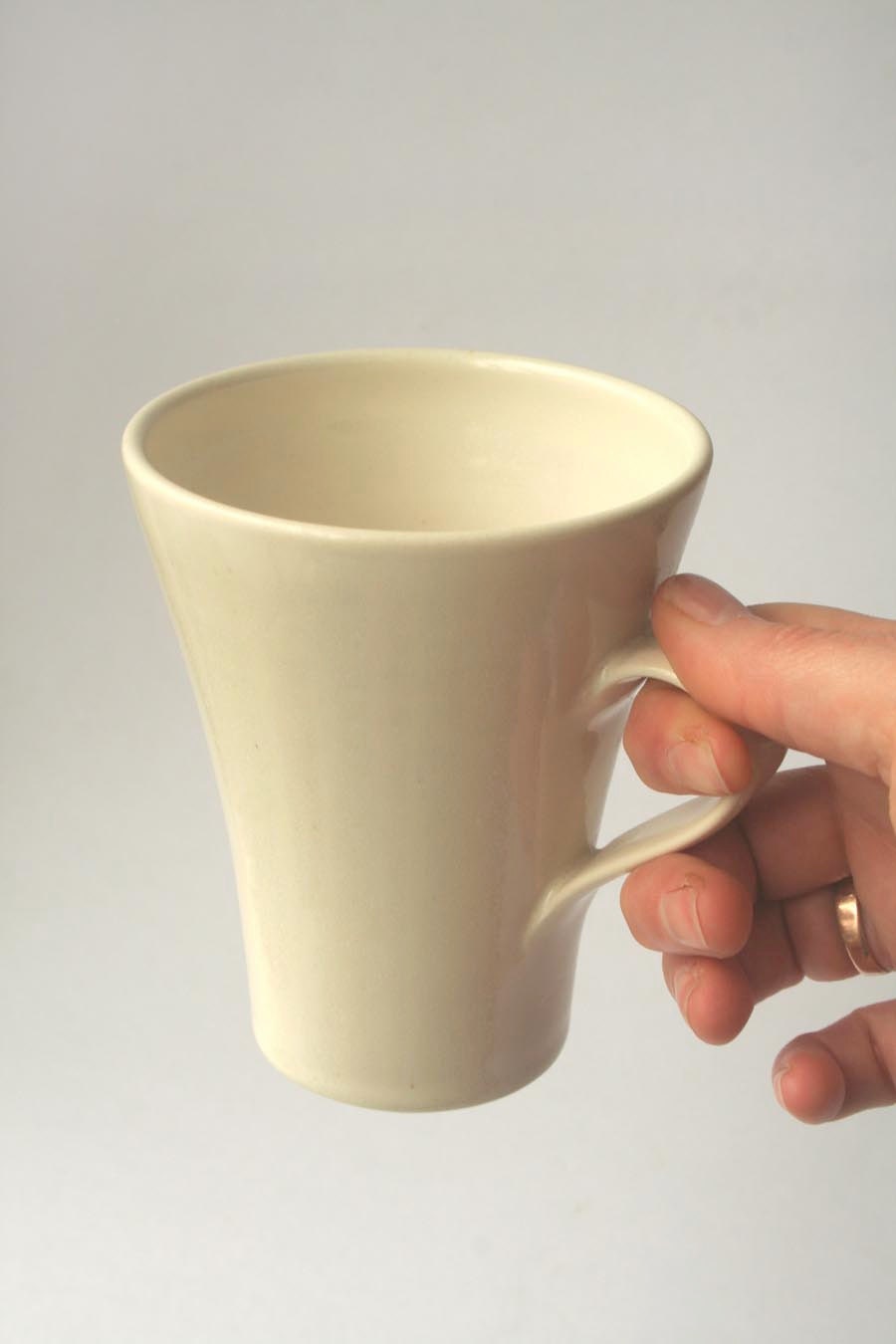 Creamy white Coffee Mug thrown stoneware ceramic