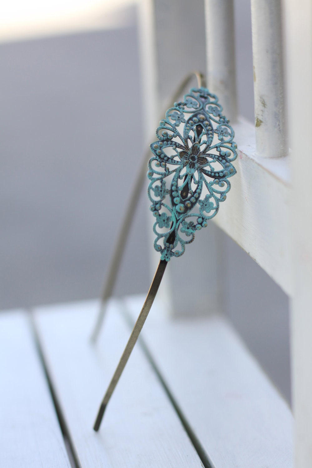 The URSULA - Aqua Vintage Headband - ANY Age - ANTHROPOLOGIE Inspired- Stocking Stuffer, Family Pictures, Bridesmaid Gift