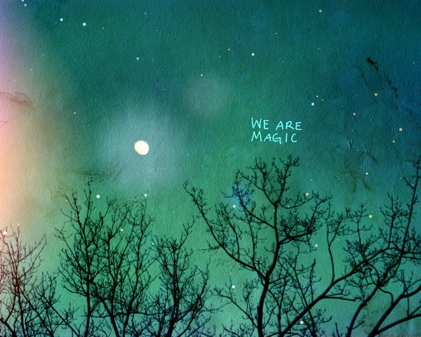 We Are Magic 16x20 / Landscape Nature Photo, LARGE Custom Wedding Poster, Valentines, Anniversary, Romantic Decor, Fantasy, Night Sky, Stars