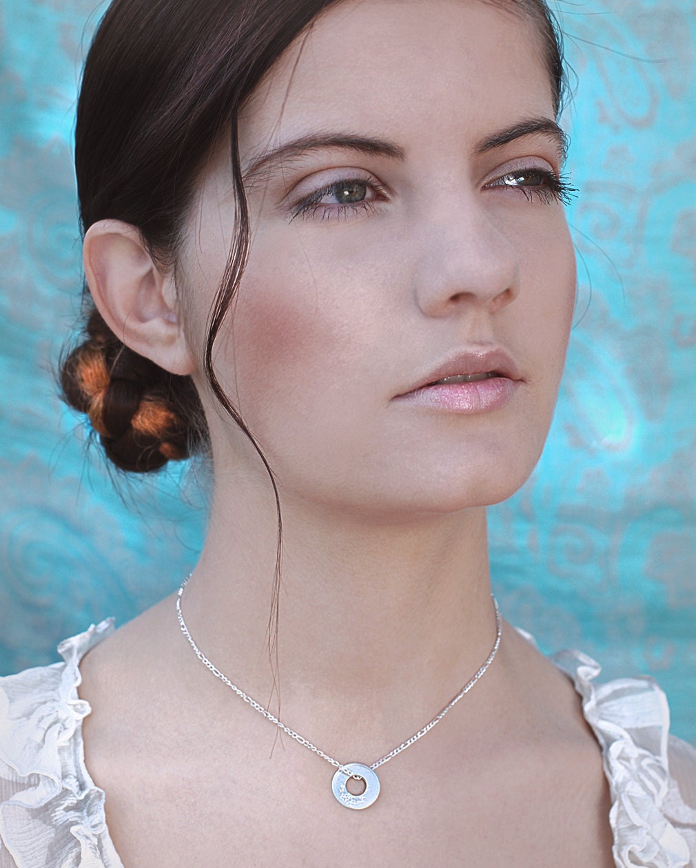 SNOWDROP- purity and hope - flower sign necklace- handmade sterling silver 925 pendant on 40cm long chain