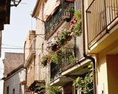Rustic Mediterranean Home Decor - Sicily Italy Photo - Garden - Window Photography - European Balconies - Flowers - Old Buildings - Warm