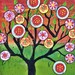 Half off Original price Mexican Folk Art Penny Tree, Happy Tree original painting on upcycled wood, Tree of life 12"x7 1/2"