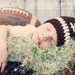 Football Hat: 0-3m, 3-6m, 6-12m - Newborn Baby Boy or Girl Brown & White Striped Crochet Photography Prop -NFL or Team Colors avail