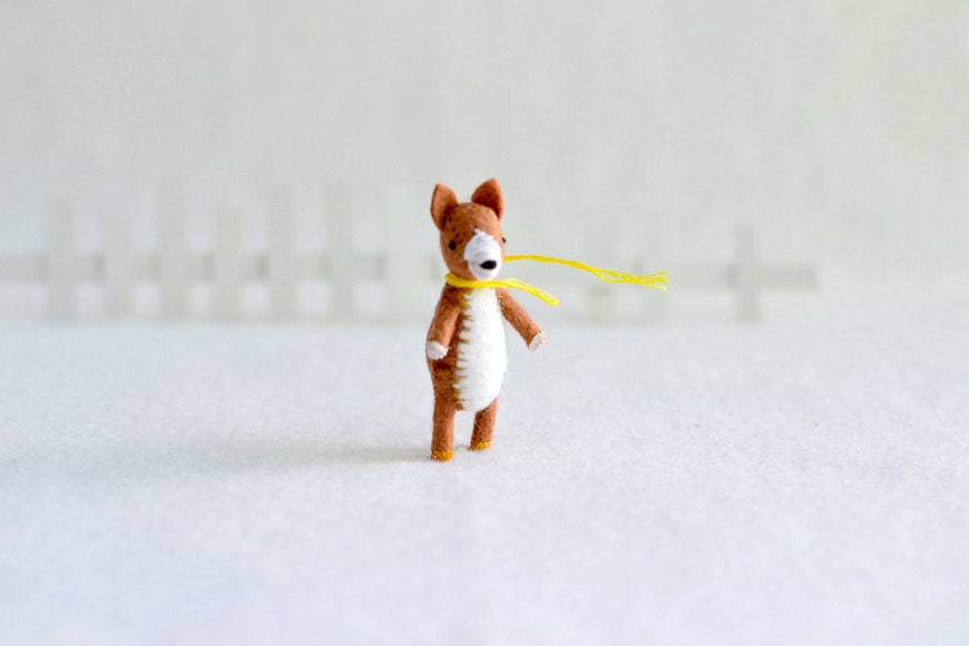 miniature red fox pocket plush animal