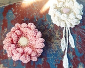 Crochet Flower Pattern Peony or Sunflower PDF ebook - hair brooch, hat embellishment, shawl pin, accessory - Easy