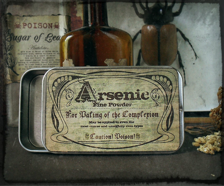 Arsenic - large pillbox tin / stash case