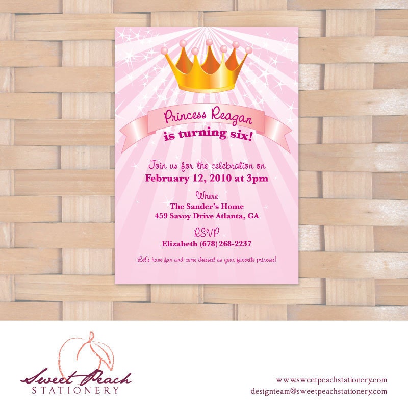 Princess Pink Birthday Girl's Invitation