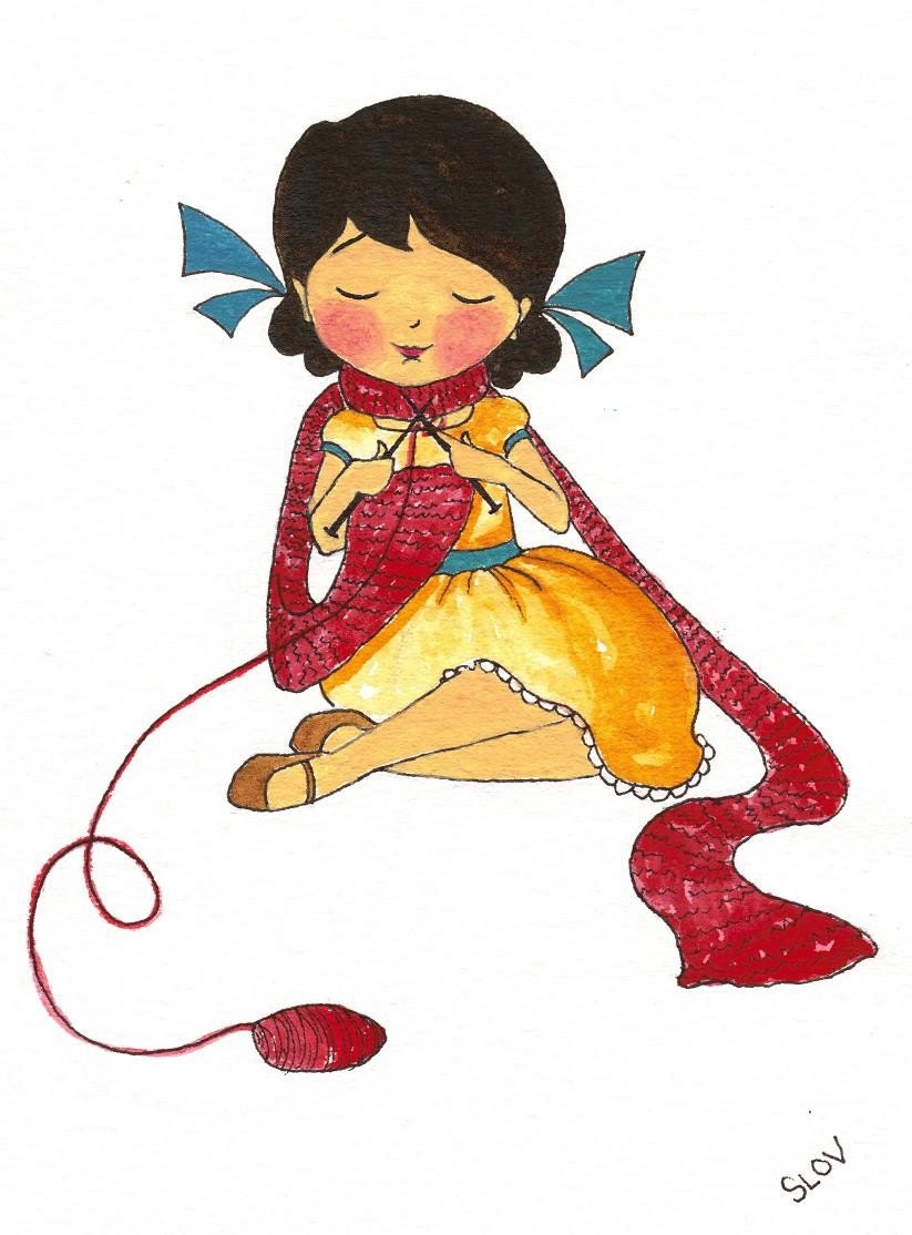 Professional Scarf Knitter - 5"x7" print