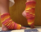 Yoga Socks in Tropical Brights Cotton US Grown -- for Yoga, Dance, Pilates, Pedicures
