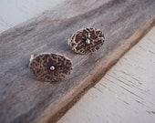 ARTisan Made "Rustic Center" Earrings - Fine Silver - Sterling Silver - OOAK