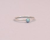 Opal Stacking Ring, Sterling Silver Ring, Thin Delicate Ring, Hammered Stack, Sweetheart Jewelry, Gift for Her