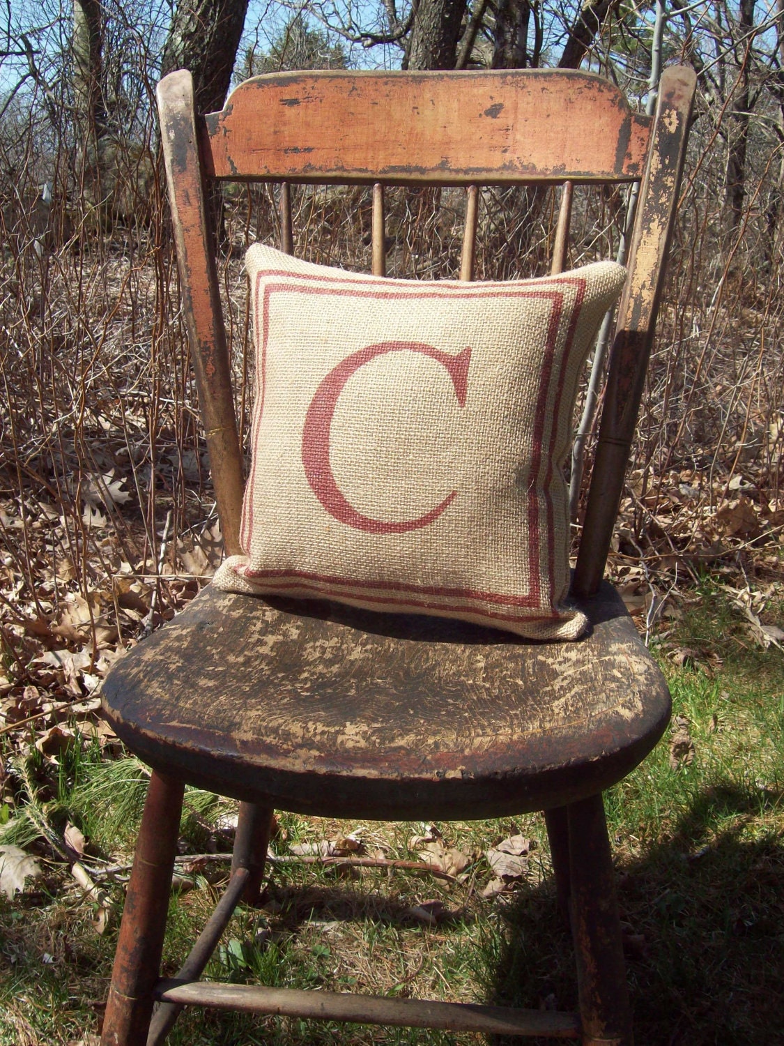 Initial Pillow - Burlap Pillow - Personalized Pillow - Wedding Gift Pillow - Burlap Initial Pillow - Other Colors Available - Custom Pillow