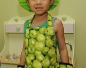 Child's Apron, Green Apples Apron, Child's Craft Apron