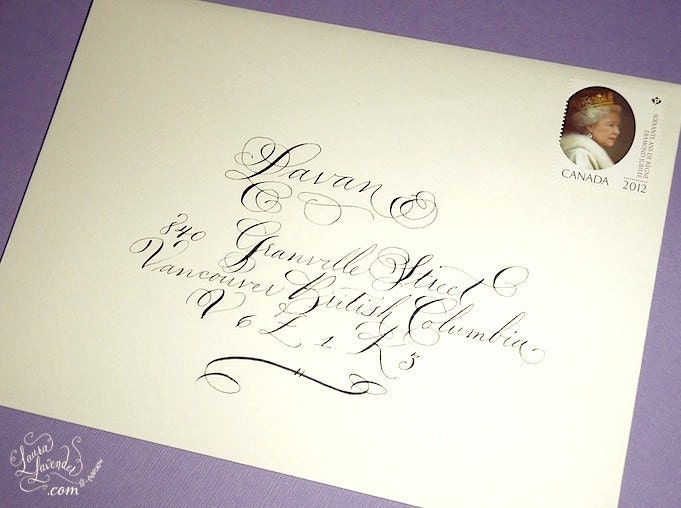 Calligraphy Envelope Addressing - Elegant formal hand lettering - Sage Spencerian