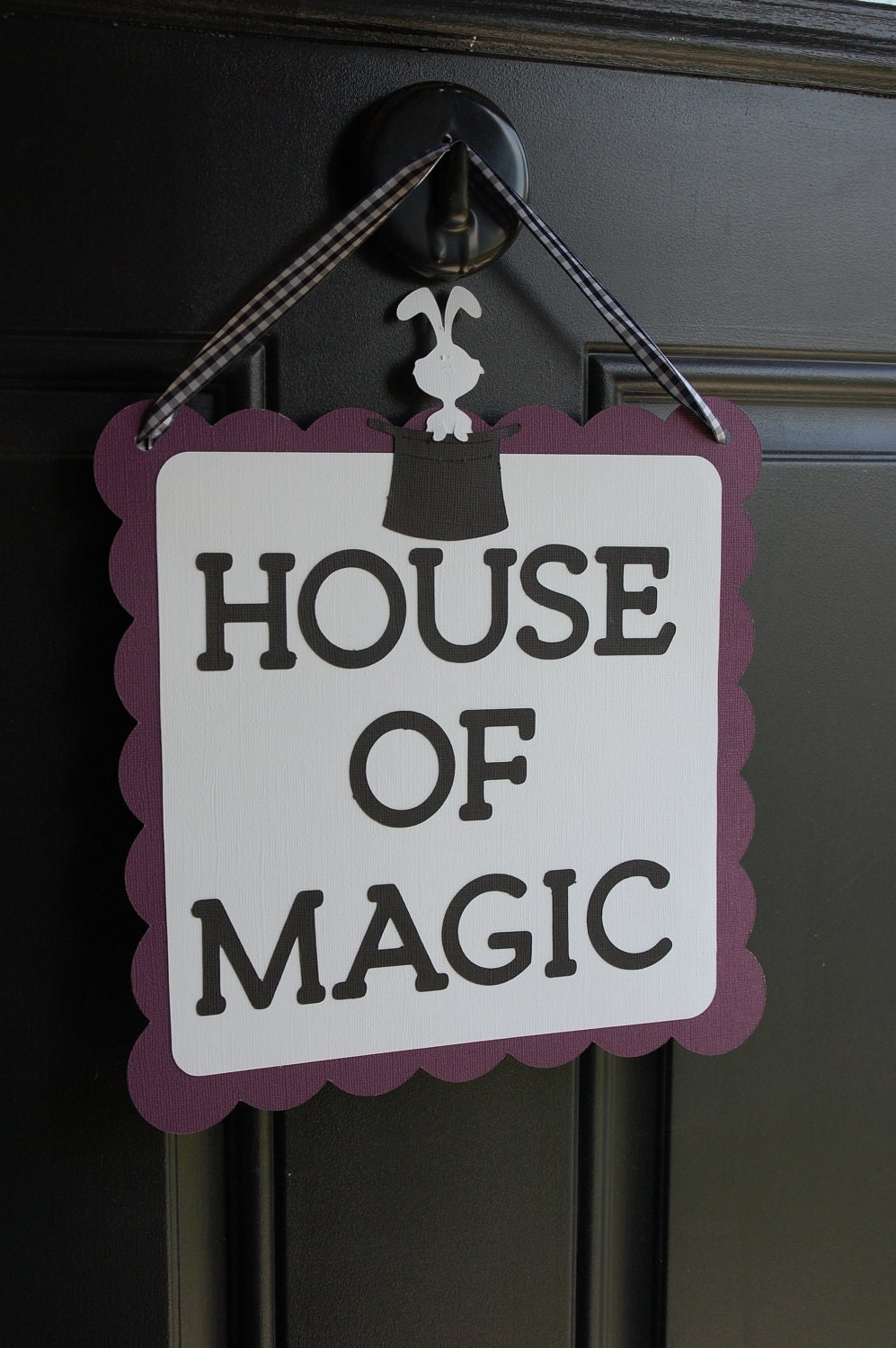 Magic Door Sign, Magic Party Supplies, Magic Welcome Sign, House of Magic, Purple Black White