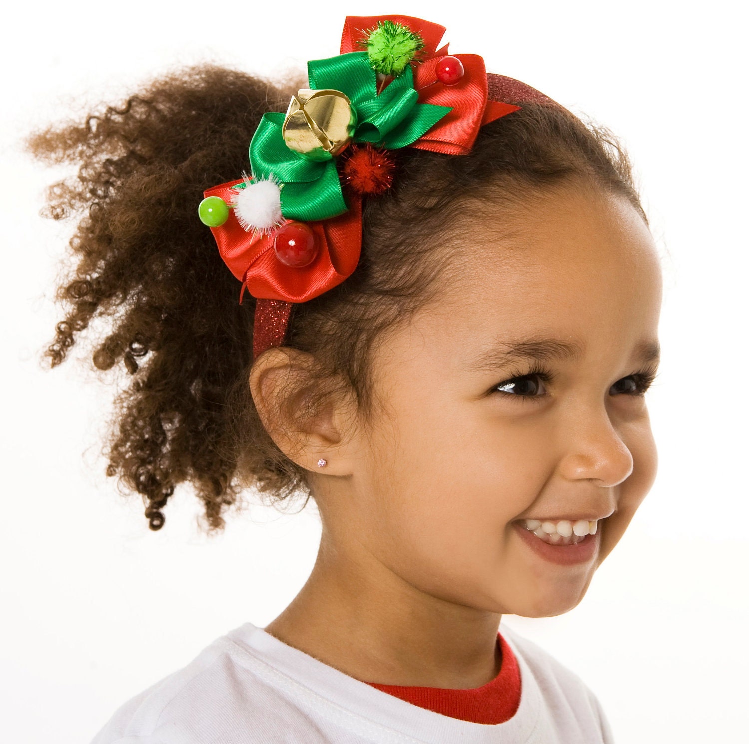 North Pole Pixie Headband - Red & Green: Fits toddler to adult Il_170x135
