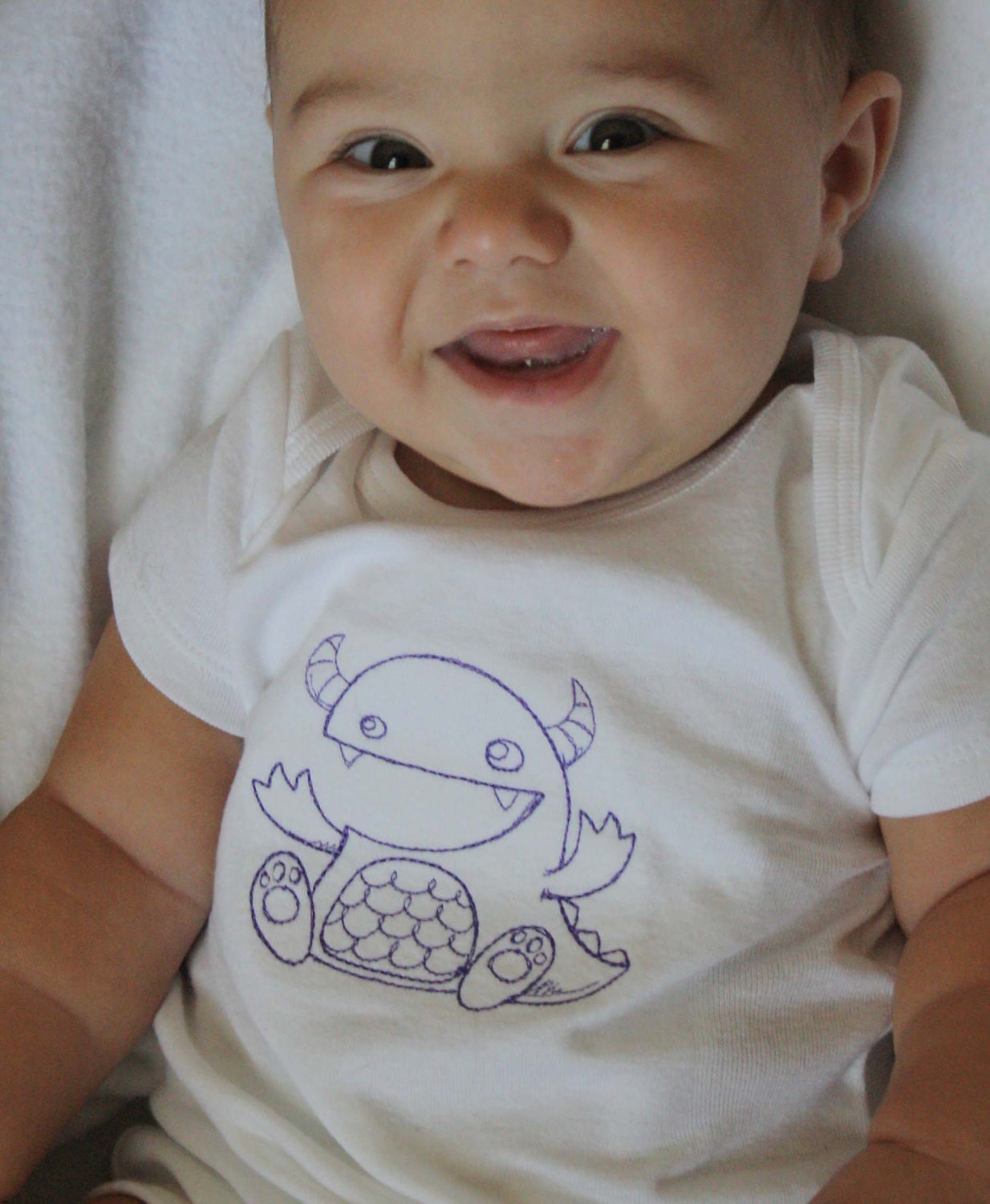 Monster embroidered bodysuit onesie RAWR made to order
