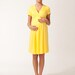 Short sleeve yellow sunflower maternity dress