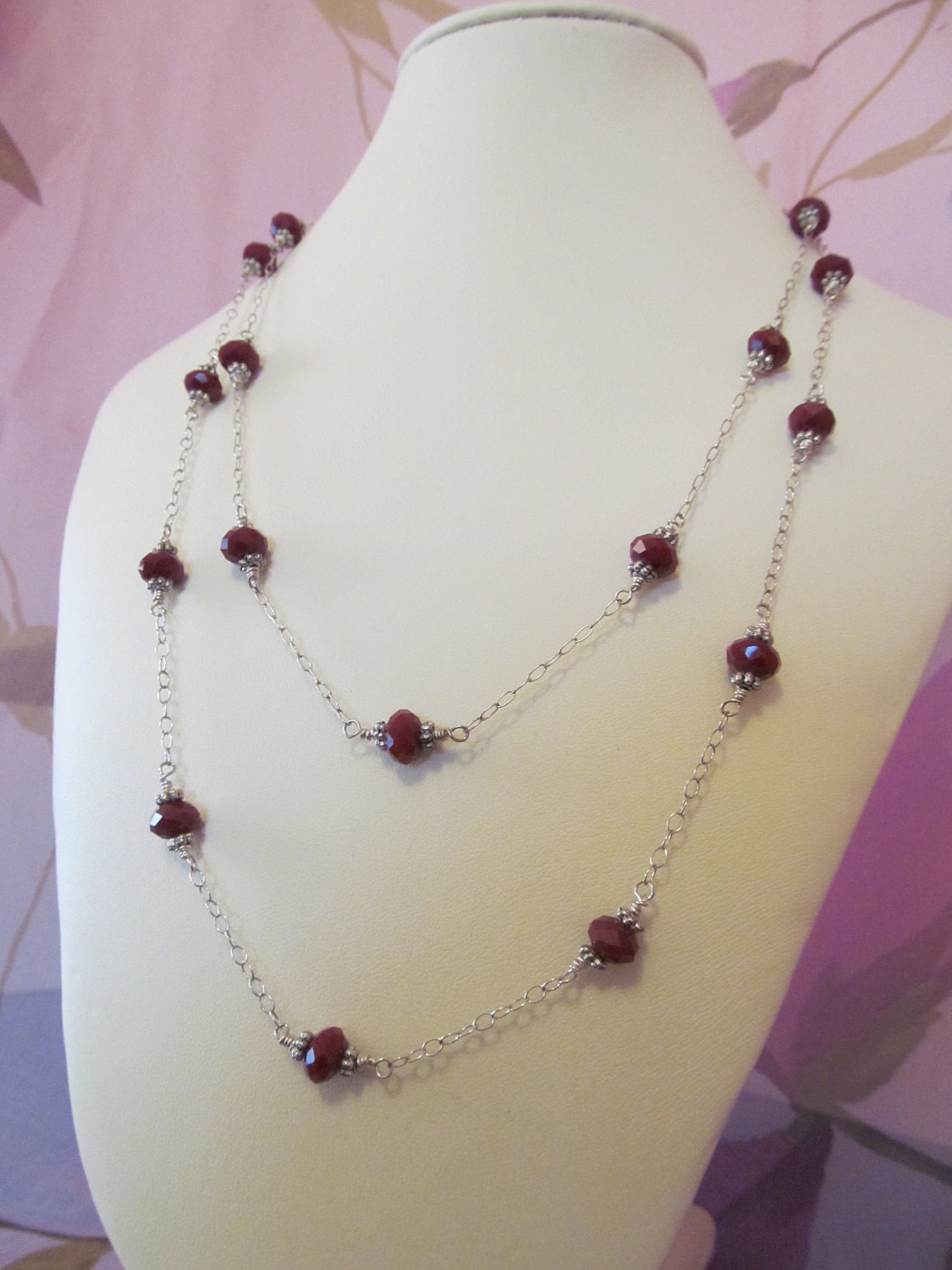 Resplendent Chocolate Crystal & Sterling Silver Opera Length Necklace