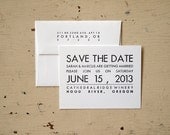 Letterpress Save the Date Card Set - Mid Century Modern Bold Wedding Announcements