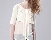 Chiffon Blouse With Drape Detail Back