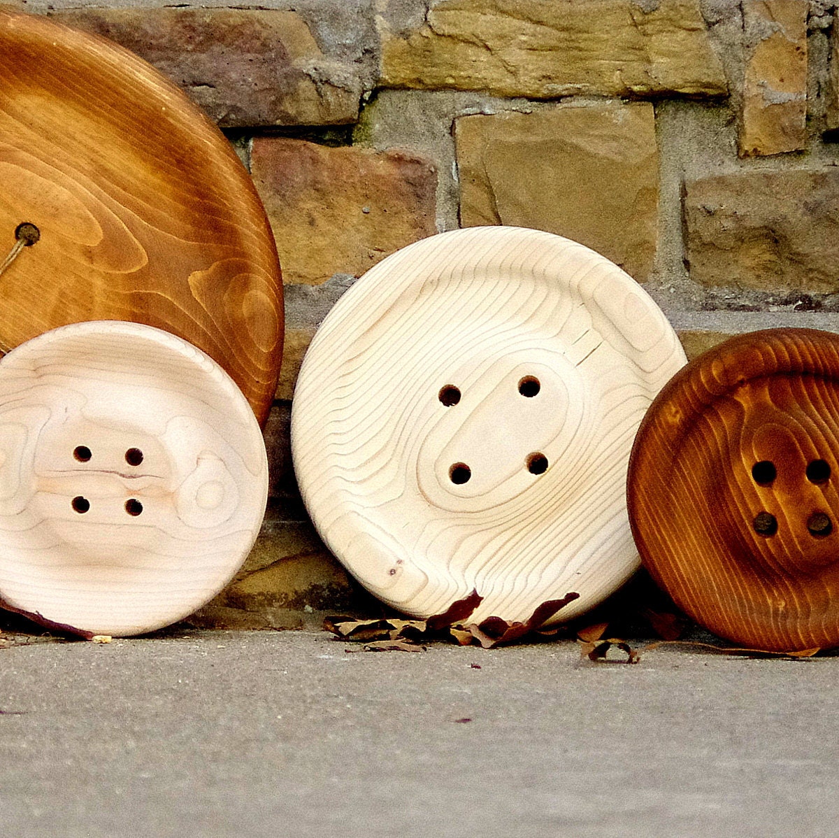 Giant Wooden Button -11 Inch Button with a Raised Center - Pottery Barn Style Wall Decor - Huge Wood Button - Big Buttons