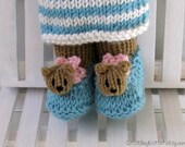 Hand Knit Stuffed Toy Teddy Bear Slippers Children Toy Stuffed Animal Knit Toy Bear Kids Toy Knitted Stuffed Toy Handmade Animal Rebecca