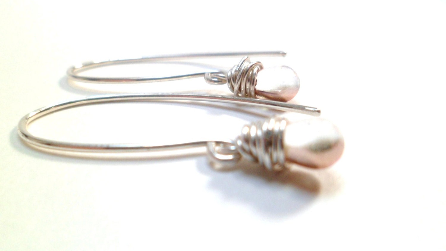 Sterling Silver Wire Wrapped Golden Fire Glazed Czech Glass Earrings, Dangle Earrings, Ethereal Earrings