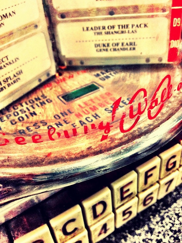 Vintage Jukebox Photograph, retro 50s diner, nostalgic home decor, 8x10 fine art photo print