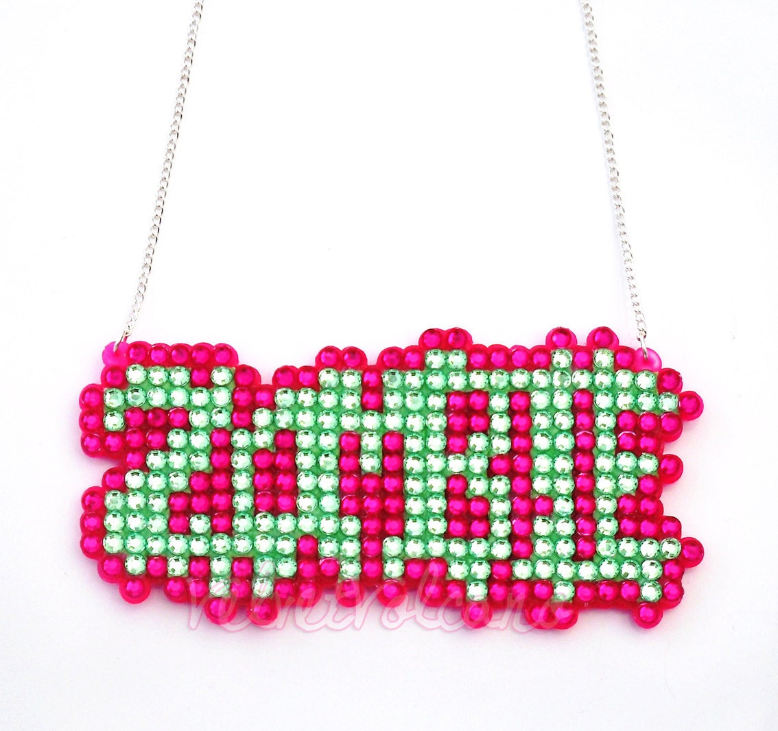 Creepy Zombie Necklace - You Choose Your Colours - Rockabilly - Psychobilly - Horror - Halloween - Sparkle / Sparkly