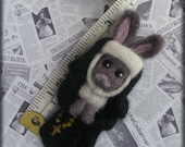 Nun Felted Bunny- Sister Rabbit Needle Felted Brooch 'Nun-y Bunny'