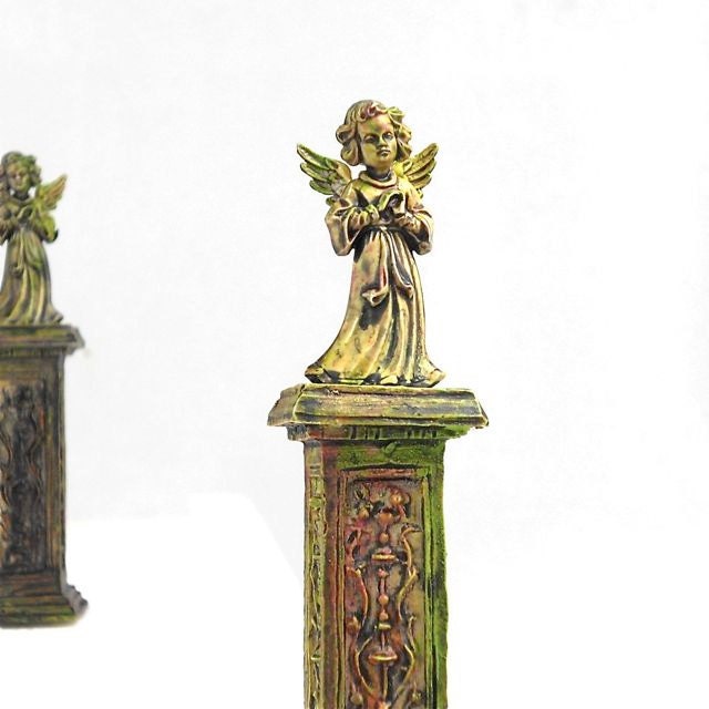 Sweet Angel on Pedestal for Miniature Fairy Garden or Terrarium Fairy Garden, Handpainted