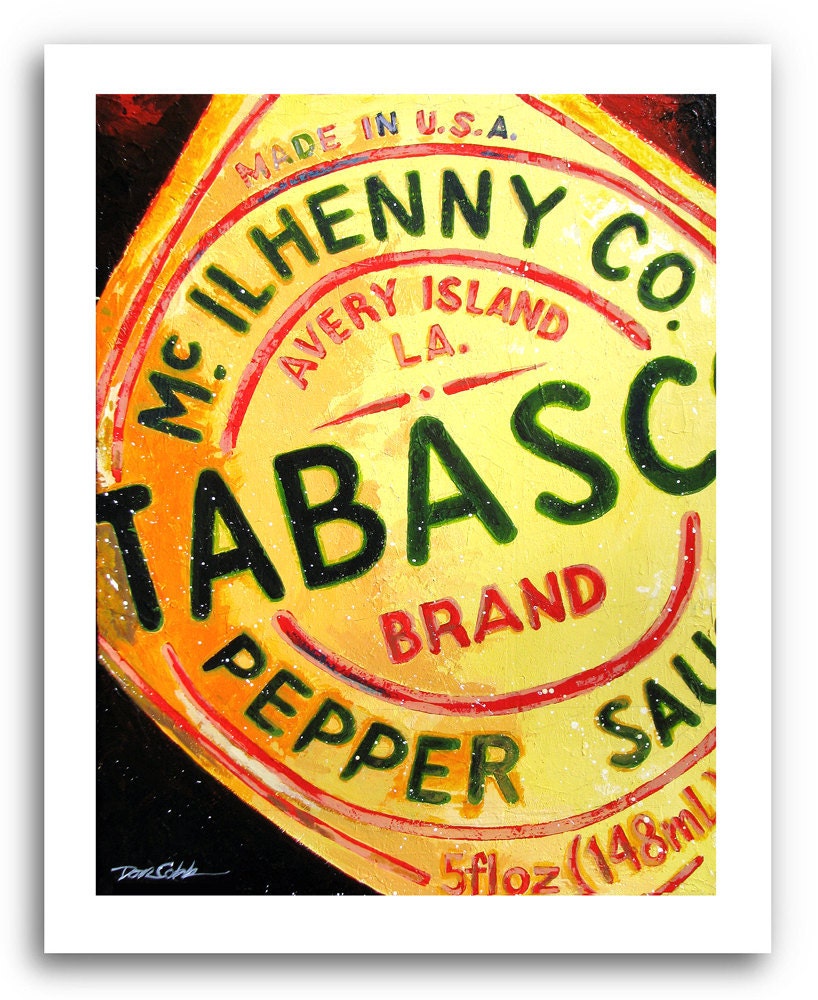 Tabasco Hot Sauce Louisiana Art Print 11x14" Signed and Numbered