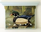 Painted Peg Board Furniture Organizer Farmhouse Cottage Landscape Nature Art by Laurie Rohner