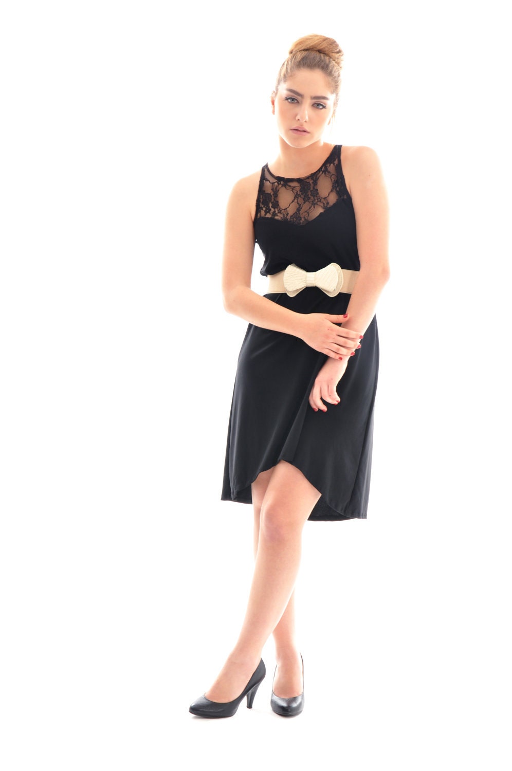 Women dress/Lace bridesmaid dress/ Cocktail dress/ Bridesmaid dress/ Cocktail dress with cute belt/ Bridesmaid dresses