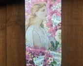 Collage Art original Pink and Cream Mixed Media Wall hanging