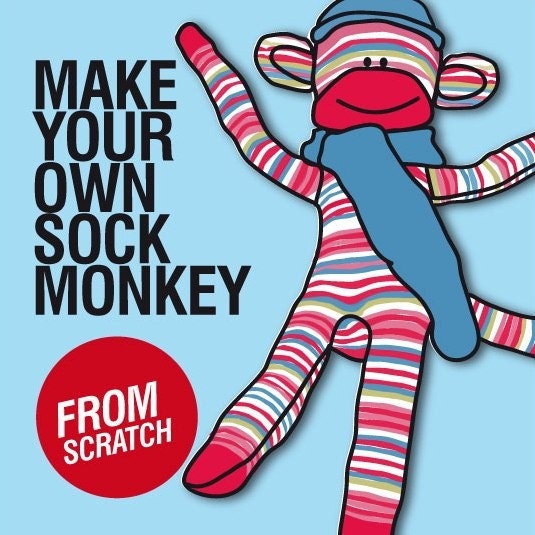 Sock Monkey Pattern PDF ONLY  Stuffed Animal Doll, Baby Toy Pattern