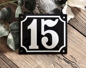 Enamel House Number 3.9" x 4.7"