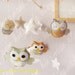 Baby Mobile - Owl Mobile - Nursery Mobile - Crib Mobile - Silver Gray Sage Green White Tan Soft theme (You can Choose your colors)