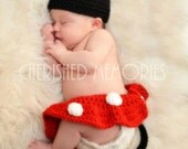 Minnie Mouse Beanie and Diaper Cover Set--Great Photography Prop/Baby Shower Gift/Halloween Costume/Choose Size