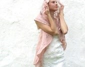 Dusty rose shawl scarf for all seasons felting wool luxury cape wedding bridesmaid idea for her summer fashion