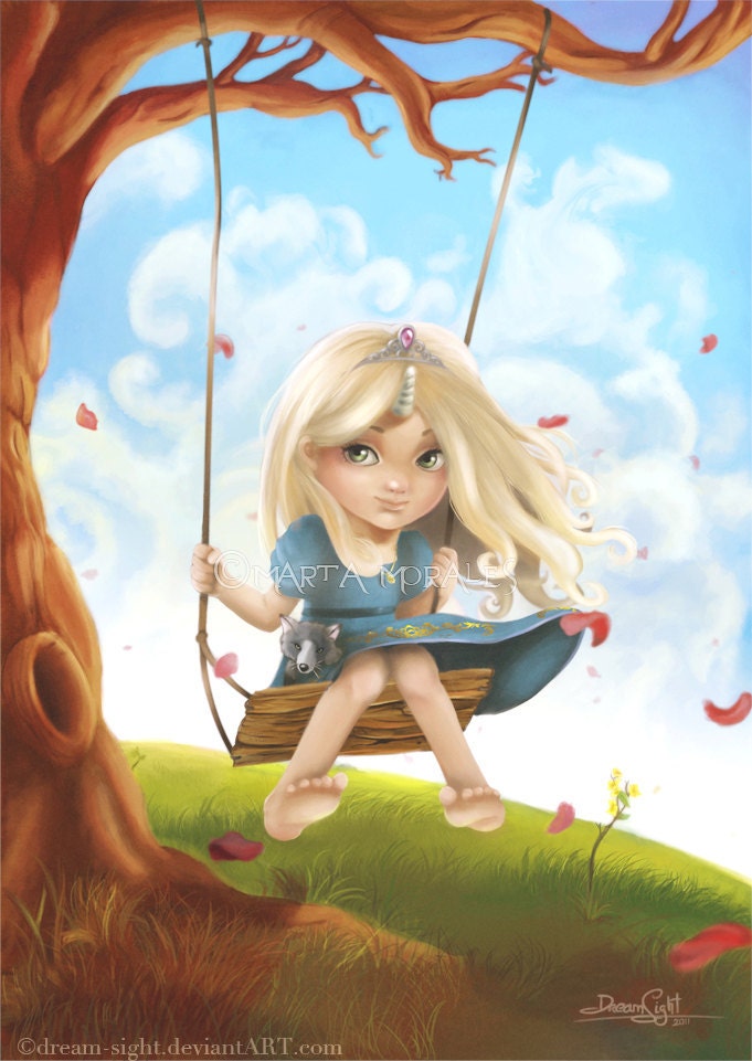Swing on Summer - Digital Art MINI Print 4 x 6 inches