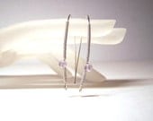 Pale Amethyst Sterling Silver Wire Wrapped Earrings Boho Minimalist Elvin