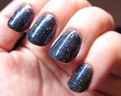 Astrometrics Nail Polish - deep dark blue with copper and holo sparkle