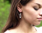 Raw Quartz Crystal Earrings Sterling Silver Jewelry Hippie Boho Rustic Handmade Jewelry
