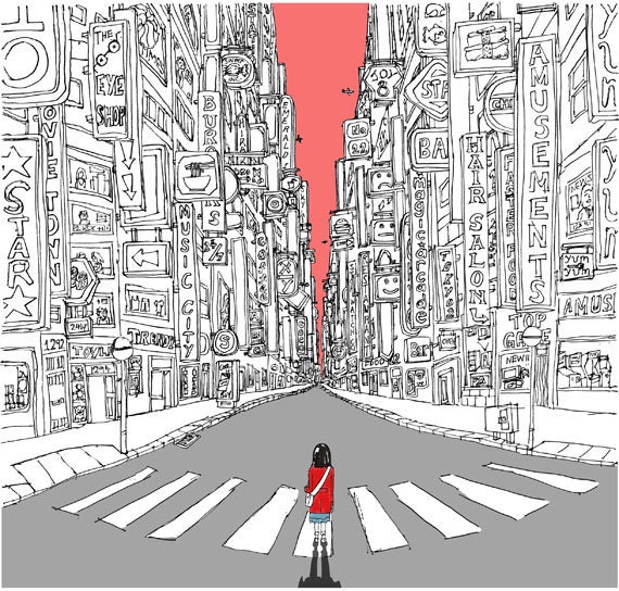 Lonely Metropolis - Digital Print / Wall Art / Illustration