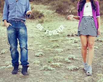 Rustic Engagement Sign/Banner/Photo Prop -We've Decided On Forever-Vintage Letters