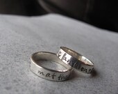 Personalized Ring: Hand Stamped Personalized Sterling Silver Ring Sizes 4-9